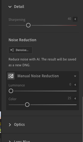 Example of using luminance for creating film-like images
